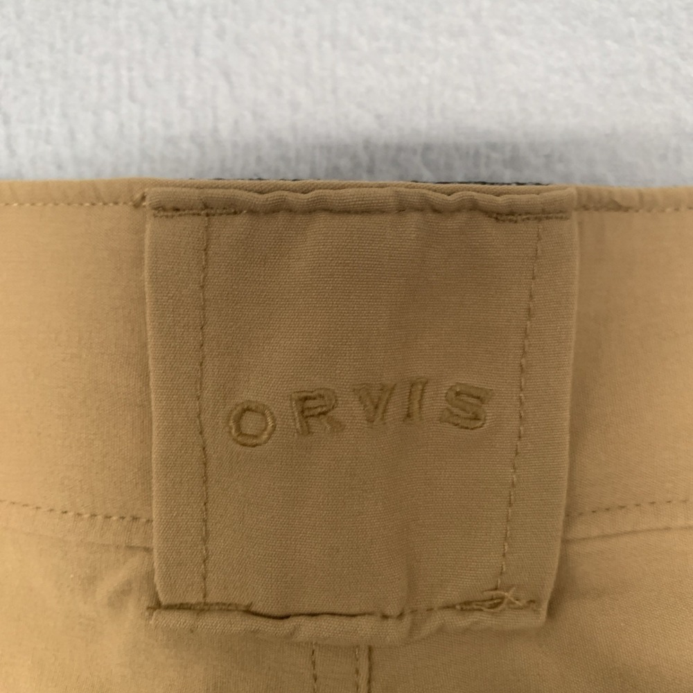 Orvis Tech Cargo Shorts Men's 32 Tan Khaki Nylon Stretch Hiking Travel Camping - Picture 10 of 11